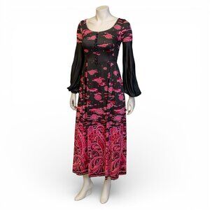 Vintage 1970s Berketex Maxi Dress * Made in England * Medium